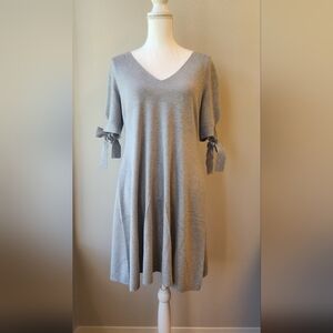 525 America Gray Midi Dress with Bow Sleeves